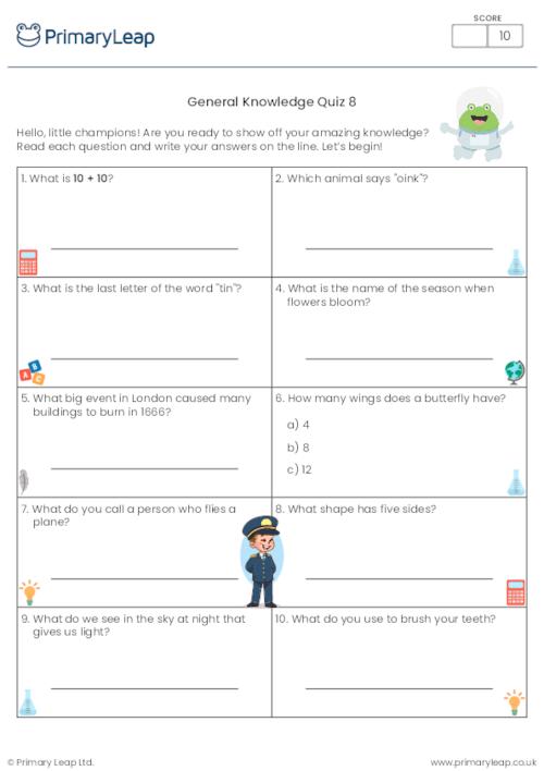 General Knowledge Y1 General Knowledge Quiz 8