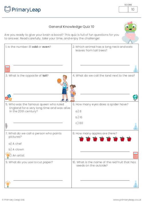 General Knowledge Y1 General Knowledge Quiz 10