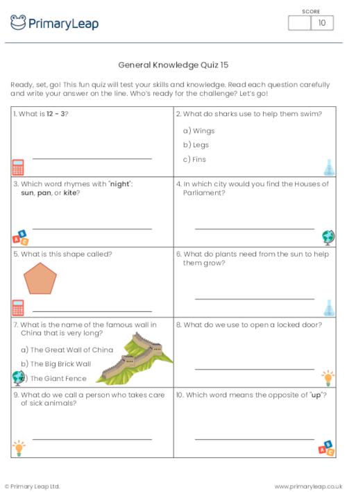 General Knowledge Y1 General Knowledge Quiz 15