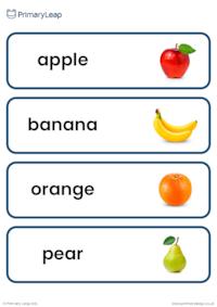 Fruit vocabulary cards