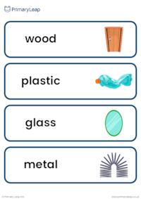 Everyday materials vocabulary cards
