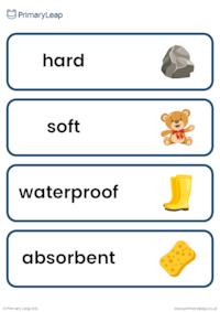 Describing materials vocabulary cards