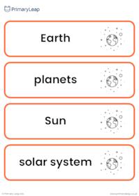 Y5 Earth and space vocabulary cards