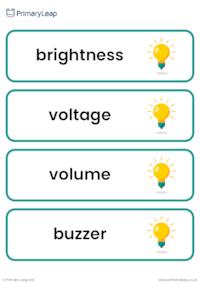 Y6 Electricity vocabulary cards