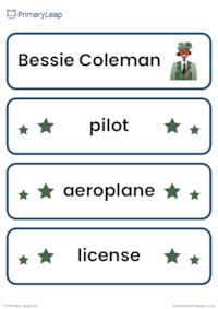 Bessie Coleman - Vocabulary cards