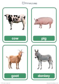 Farm Animals ESL Learning Cards