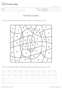 Find and trace the number 0