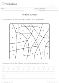 Find and trace the number 7