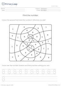 Find and trace the number 8