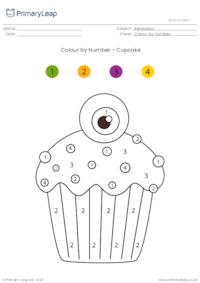 Colour By Number - Cupcake