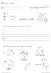 Alphabet tracing - Letter Pp