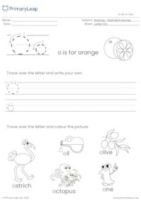 Alphabet tracing - Letter Oo