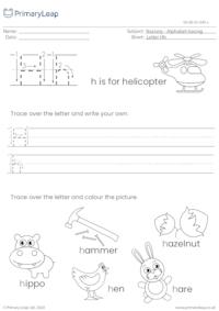 Alphabet tracing - Letter Hh