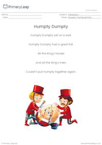 Humpty Dumpty nursery rhyme activity