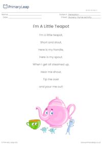 I'm A Little Teapot nursery rhyme activity