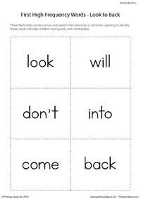 High Frequency Words - Look to Back