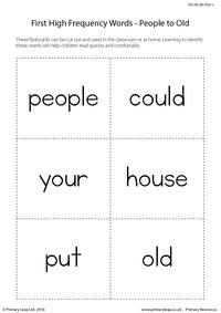 High Frequency Words - People to Old