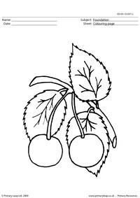 Cherries colouring page