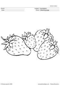 Strawberries colouring page