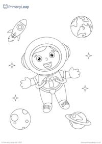 Astronaut colouring page