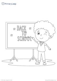 Back to school colouring page