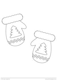 Christmas colouring page - Mittens