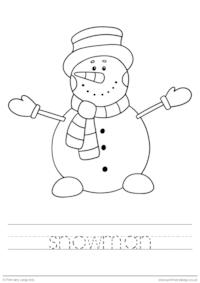 Christmas colouring page - Snowman