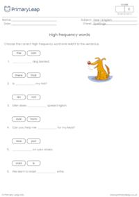 Read and write high frequency spelling words 1