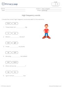 Read and write high frequency spelling words 5