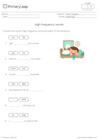 Read and write high frequency spelling words 6