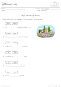 Read and write high frequency spelling words 7