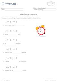 Read and write high frequency spelling words 8