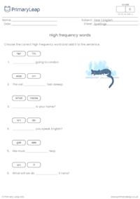 Read and write high frequency spelling words 9