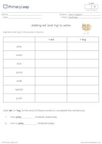Adding -ed and -ing to verbs