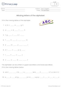 Missing letters of the alphabet