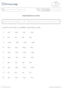Alphabetical order activity 1