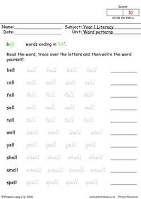 Word Patterns 16