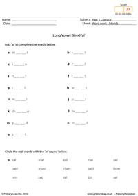 Long vowel blend - 'ai'