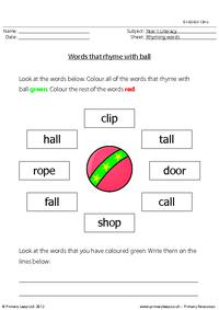 Words that rhyme with 'ball'