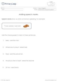 Adding speech marks
