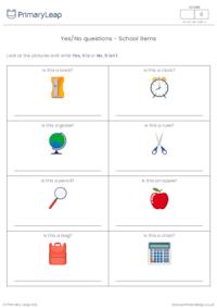 Yes/No questions - School items
