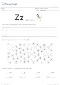 Alphabet practise - Letter Z