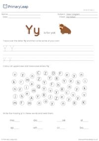 Alphabet practise - Letter Y