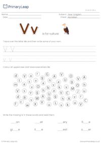 Alphabet practise - Letter V