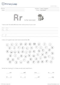 Alphabet practise - Letter R