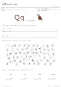 Alphabet practise - Letter Q