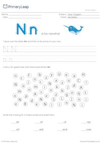 Alphabet practise - Letter N