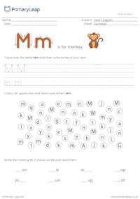 Alphabet practise - Letter M