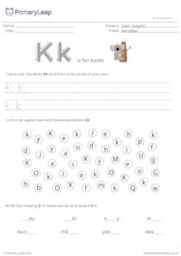 Alphabet practise - Letter K