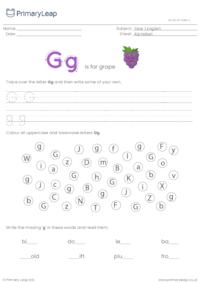 Alphabet practise - Letter G